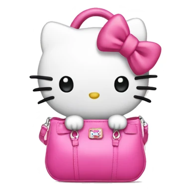 Hello kitty with a pink handbag with a bow ribbon  sticker