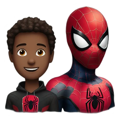 miles morales with spiderman mask sticker