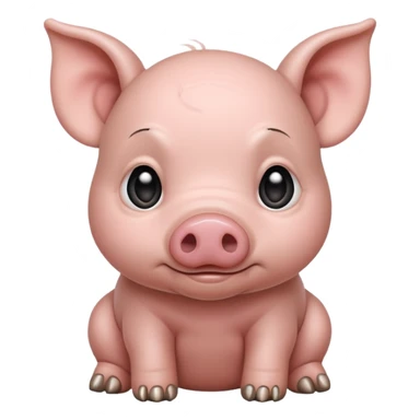 gray baby pig sticker