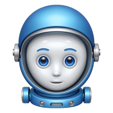 tête de robot cosmonaute bleu et blanc avec des yeux arondis bleu sticker