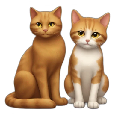 Chat noir et chat roux sticker
