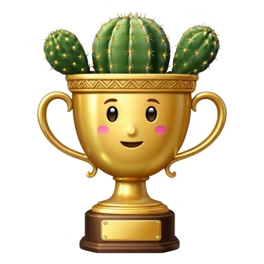 gold cactus cup trophy sticker