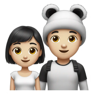 Panda brother and sister sticker