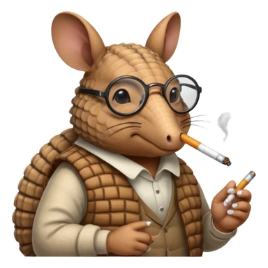 armadillo smoking cigarette whos always coding 24/7 sticker