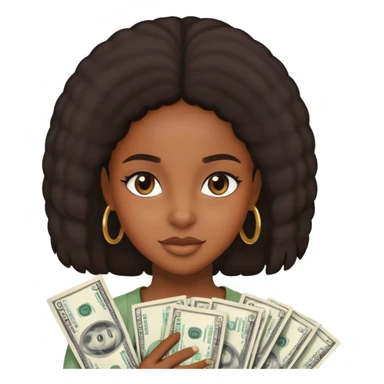 Black girl with cash sticker