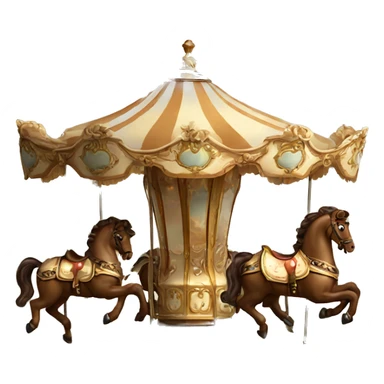 Vintage rococo light brown carousel  sticker