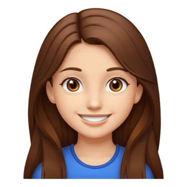 girl long hir brwon and ayes brown sticker