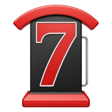 Représente moi une borne kilométrique rouge et blanche avec le chiffre 7. le bas est un rectangle blanc et le haut est en demi cercle rouge ayant la même largeur que le rectangle blanc. sticker