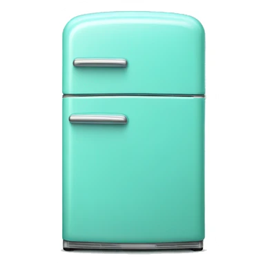 Realistic isolated tiffany blue vintage retro fridge sticker