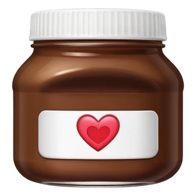 nutella jar with heart emoji, sweet and loving sticker