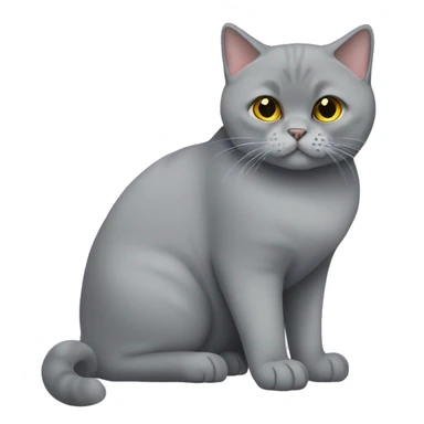 Cute Grey British shorthair cat full body sticker