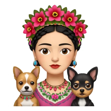 Frida Kahlo with dog sticker
