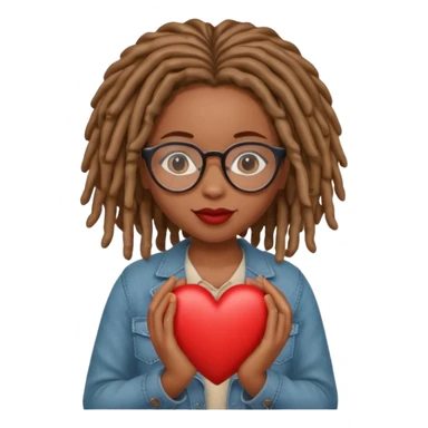 Girl Scouts African American girl with locs and glasses heart  sticker