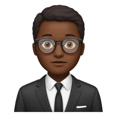 black man in suits wearing glasses sticker