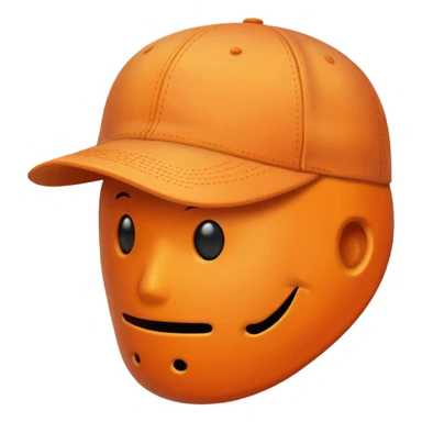 Orange baseball hat with no face  sticker