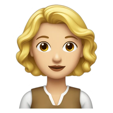 Mujer rubia con coleta Pamplona estilo kukusumuxu sticker