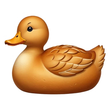 loaf of gluten bread in the shape of a duck, detailed bread texture sticker