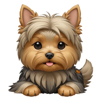 yorkshire dog laying down with closed eyes sticker