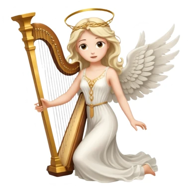 Muse of inspiration with wings and a harp in her hand sticker