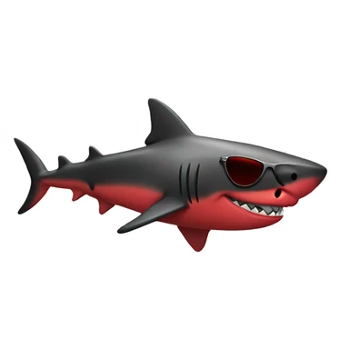 Red brother shark with black sunglasses. sticker