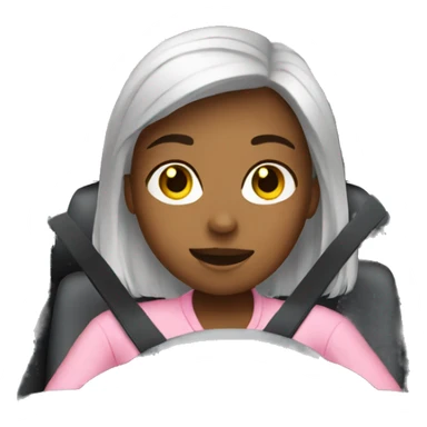 Girl driving car sticker