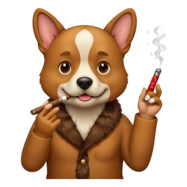 A dog smoking a cigar flipping you off  sticker