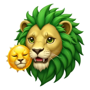 Alchemist style green lion devouring sun sticker