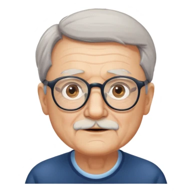 una imagen de un abuelo de 63 años con gafas sticker