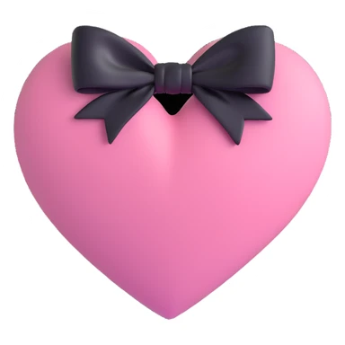 pink heart with a black bow knot sticker