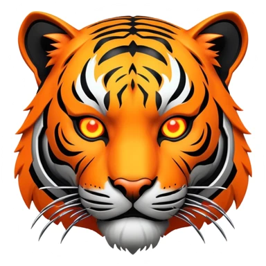 cyberpunk tiger face with neon elements and cybernetic implants for Twitch emote sticker