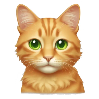 Light orange cat with green eyes long hair sticker