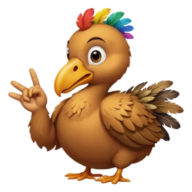dodo crossing fingers for good luck sticker