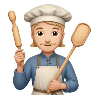 baker with rolling pin in Medieval Villagers sticker