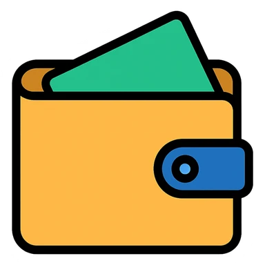 wallet icon, simple and clear, modern icon style sticker