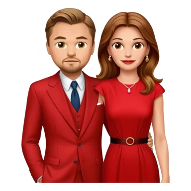 leonardo di caprio and Julia Roberts in a red dress sticker