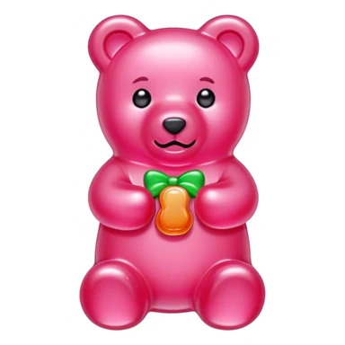 A pink gummy bear sticker