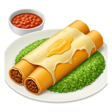 Beef enchiladas and a side of green rice sticker