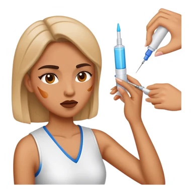 a woman who gets a shot in the face sticker