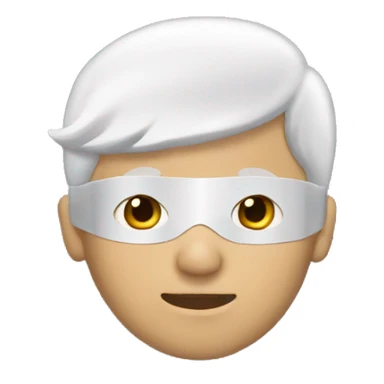 Boy with white hair blindfolded sticker