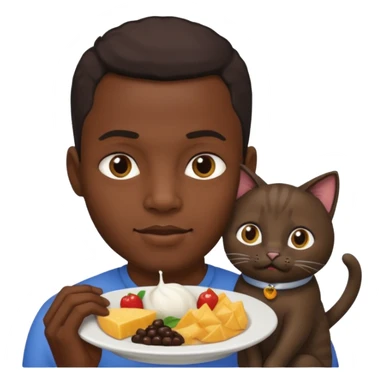 black man eating a cat sticker