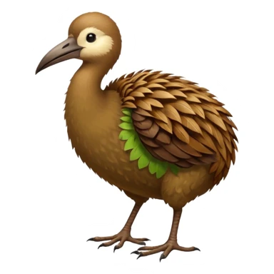 Kiwi bird on two feet loger beak sticker