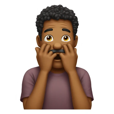 Embarrassed ywith two hands on mouth  sticker