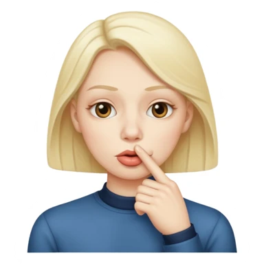 Silent face, shushing sticker