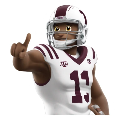 Texas a&m 12th man football player holding up a thumb sticker