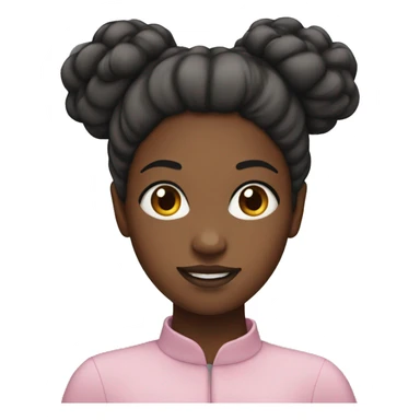 Black girl with a big puffy bun on her head sticker