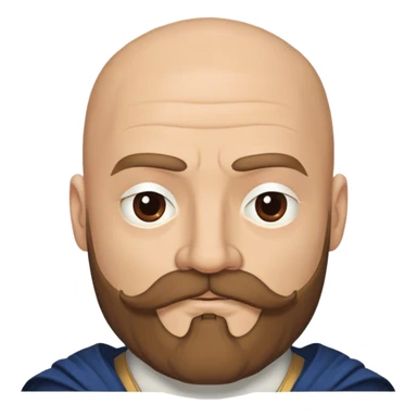 Mace Tyrell from game of thrones, have mustache and brown beard, half bald sticker