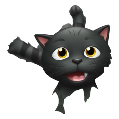 Black cat sucking leaves into its mouth sticker