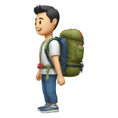 korean men with a backpack travel in Thailand sticker