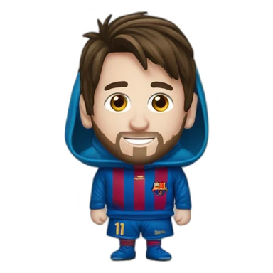 Messi avec un cagoule sticker