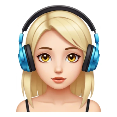 A girl listening to EDM music sticker